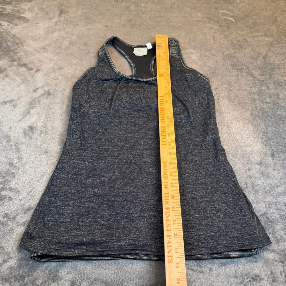 Athleta Space Dye Racerback Tank Top Shelf Bra Gray Womens Small 919068 - Picture 9 of 10
